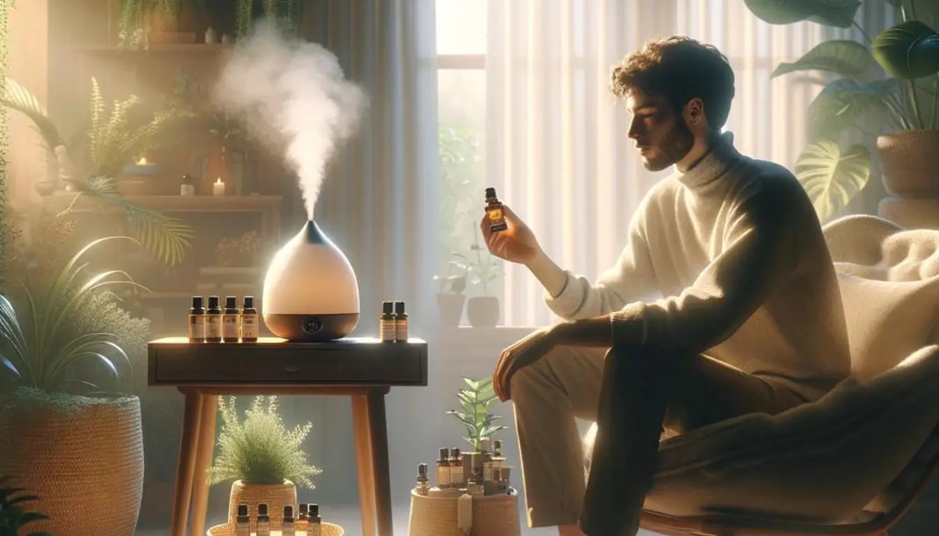 man and aromatherapy